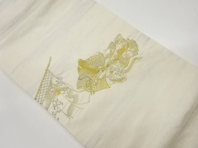 几帳に姫模様刺繍名古屋帯